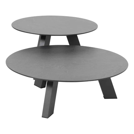 4 Seasons Outdoor Cosmic salontafel met HPL tafelblad slate antraciet 65 cm. Ø (H 35)