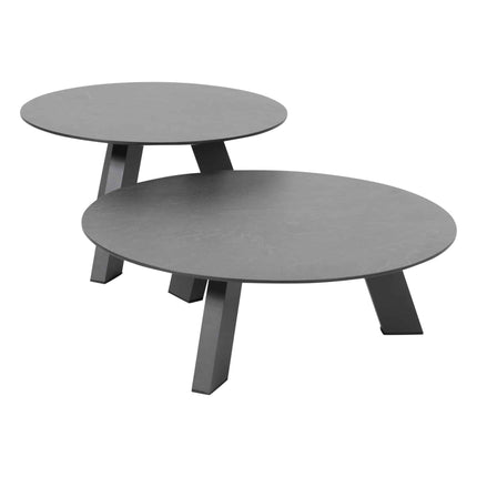 4 Seasons Outdoor Cosmic salontafel met HPL tafelblad slate antraciet 65 cm. Ø (H 35)
