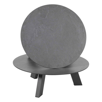 4 Seasons Outdoor Cosmic salontafel met HPL tafelblad slate antraciet 65 cm. Ø (H 35)
