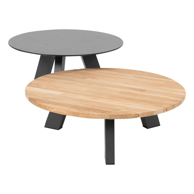 4 Seasons Outdoor Cosmic salontafel met HPL tafelblad slate antraciet 65 cm. Ø (H 35)