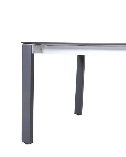 Taste 4SO Parma Stapelbares Essen + 4 Seasons Outdoor Goa Tisch HPL 95 cm Schiefer Anthrazit