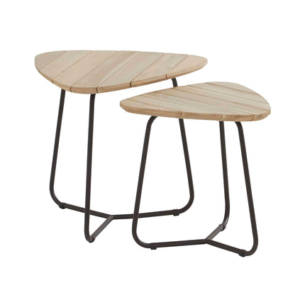 4 Seasons Outdoor Axel side tables driehoek teak (set van 2)