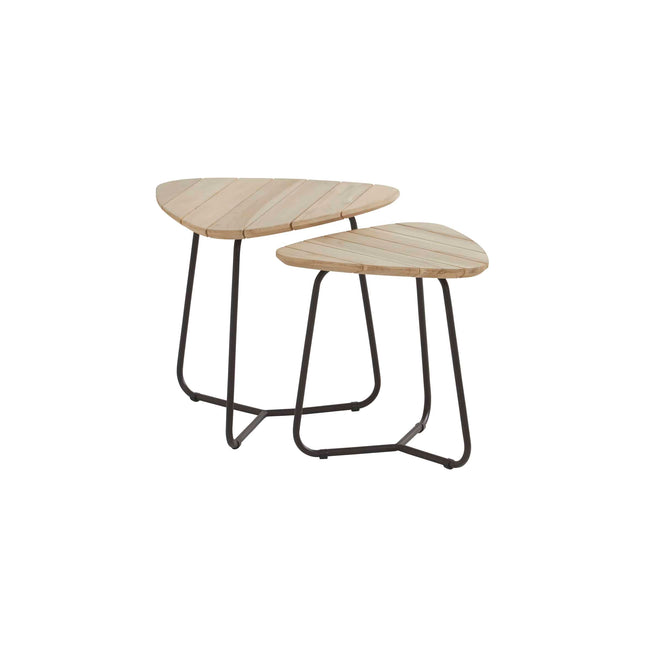 4 Seasons Outdoor Axel side tables driehoek teak (set van 2)