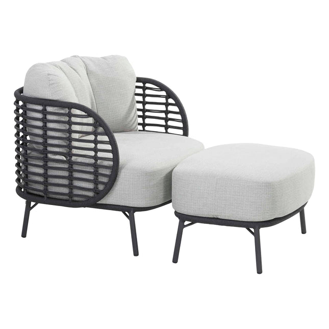 4 Seasons Outdoor Fabrice lounge stoel + voetenbank
