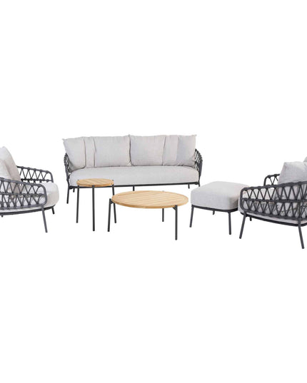 4 Seasons Outdoor Calpi Lounge Set mit Fußschemel + Yoga -Kaffeetische