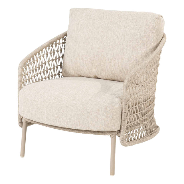4 Seasons Outdoor Sardinia Chaise Lounge Sofa + Puccini Lounge Stuhl + Volta Couchtisch 80 Ø CM