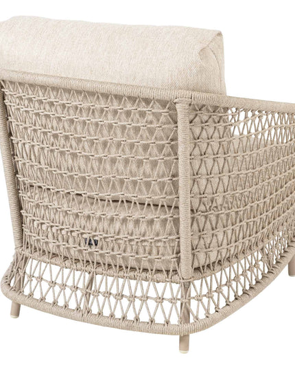 4 Seasons Outdoor Sardinia chaise lounge bank + Puccini lounge stoel + Verdi salontafel 73 Ø cm