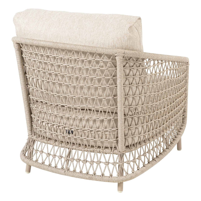 4 Seasons Outdoor Sardinia Chaise Lounge Sofa + Puccini Lounge Stuhl + Volta Couchtisch 80 Ø CM