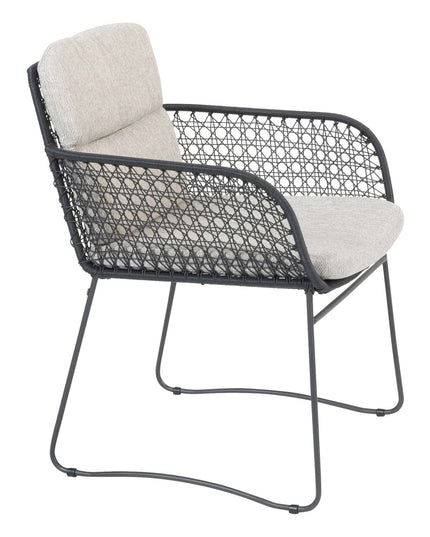 4 Seasons Outdoor Aprilla Ess Anthrazit + Goa Tisch HPL 95 cm Schiefer Anthrazit