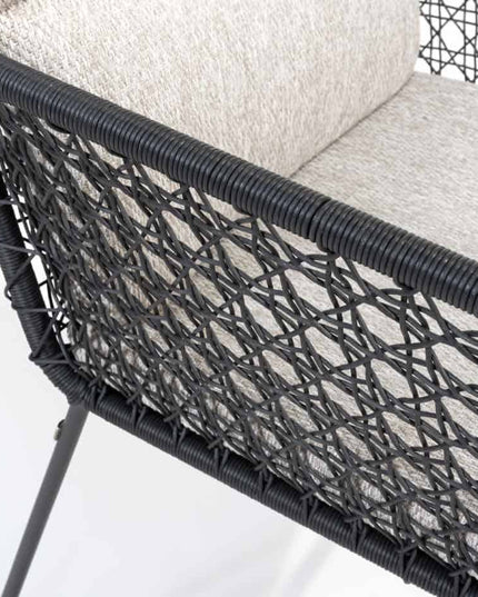 4 Seasons Outdoor Aprilla Ess Anthrazit + Goa Tisch HPL 95 cm Schiefer Anthrazit