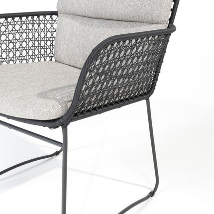 4 Seasons Outdoor Aprilla dining stoel antraciet incl. 2 kussens