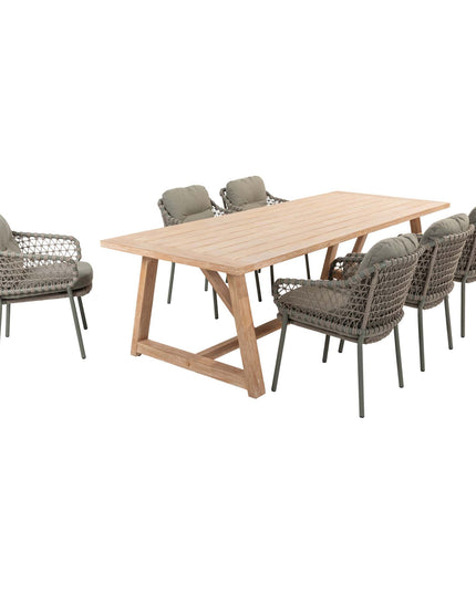 4 Seasons Outdoor Jura dining + Taste 4SO Noah brushed teak tafel 260 cm