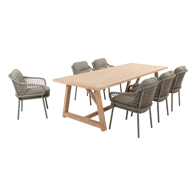 4 Seasons Outdoor Jura Dining + Taste 4SO Noah gebürstete Teaktisch 260 cm