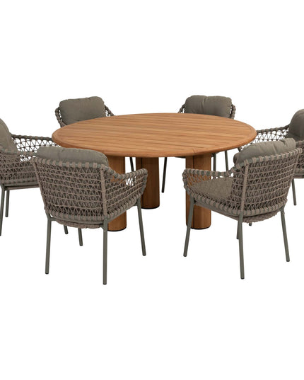 4 Seasons Outdoor Jura dining + Taste 4SO Corsica tafel teak 160 Ø cm