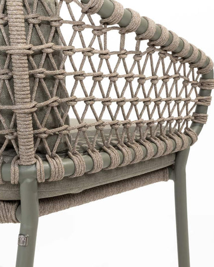 4 Seasons Outdoor Jura Dining + Montana Tisch Fass Keramik Terrazzo 240 cm Teak -Chassis