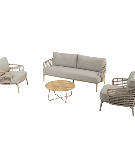 4 Seasons Outdoor Como Lounge Set Harvest + Verdi Couchtisch Latte 73 Ø CM