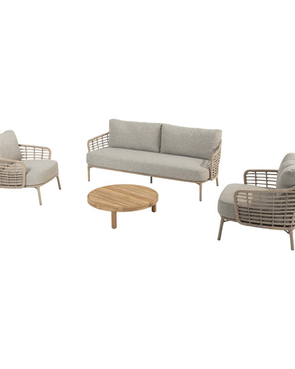 4 Seasons Outdoor Como Lounge Set Harvest + Finn Couchtisch 80 Ø cm