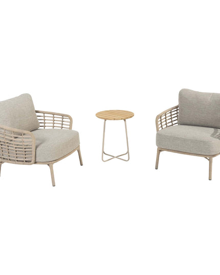 4 Seasons Outdoor Como Bistro Lounge Set Harvest + Verdi Side Table Latte 45 Ø CM