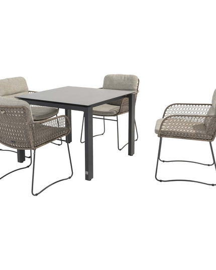 4 Seasons Outdoor Aprilla Dining Pure + Goa Tisch HPL 95 cm Schiefer Anthrazit