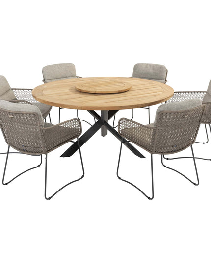 4 Seasons Outdoor Aprilla Dining Pure + Taste 4SO Prado Teak Tabelle 160 Ø CM