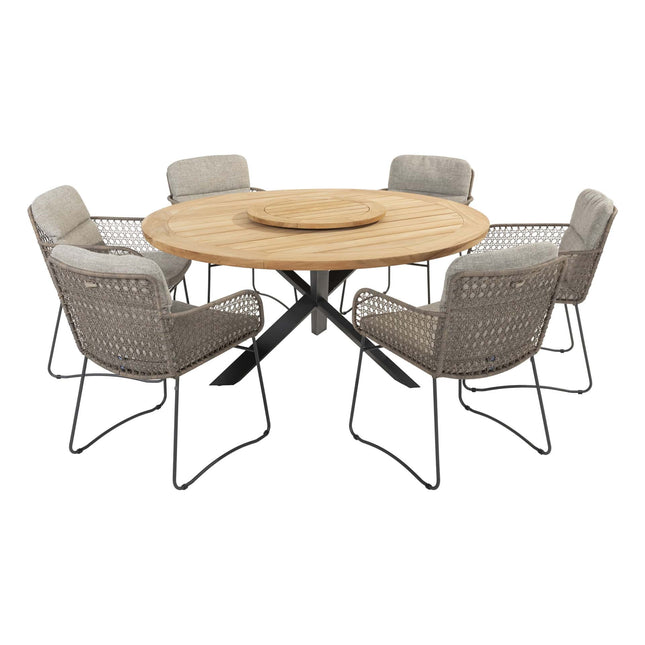 4 Seasons Outdoor Aprilla Dining Pure + Taste 4SO Prado Teak Tabelle 160 Ø CM