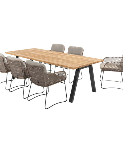 4 Seasons Outdoor Aprilla dining pure + Taste 4SO Ambassador teak tafel 240 x 100 cm