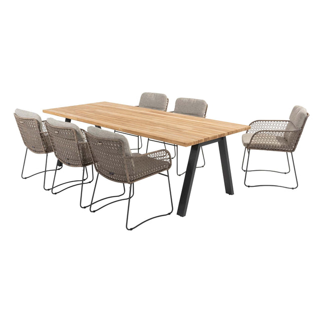 4 Seasons Outdoor Aprilla dining pure + Taste 4SO Ambassador teak tafel 240 x 100 cm
