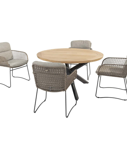 4 Seasons Outdoor Aprilla Dining Pure + Taste 4SO Prado Teaktisch 130 Ø CM