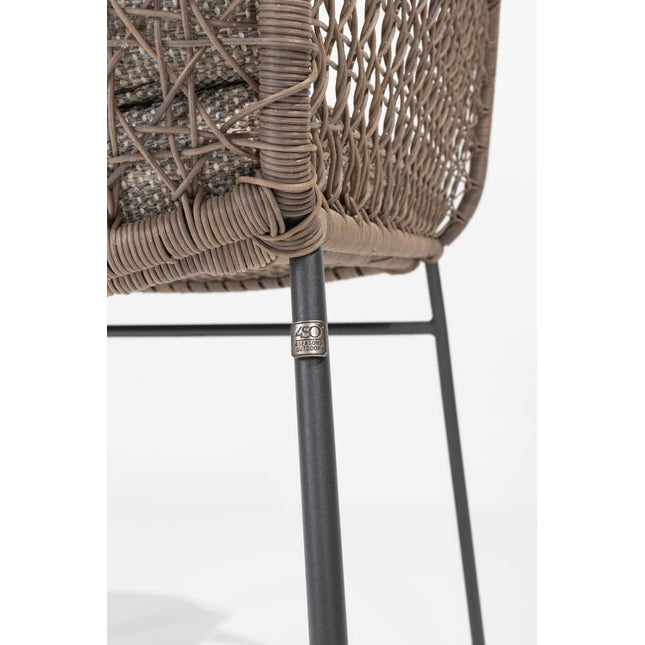 4 Seasons Outdoor Aprilla dining stoel pure incl. 2 kussens