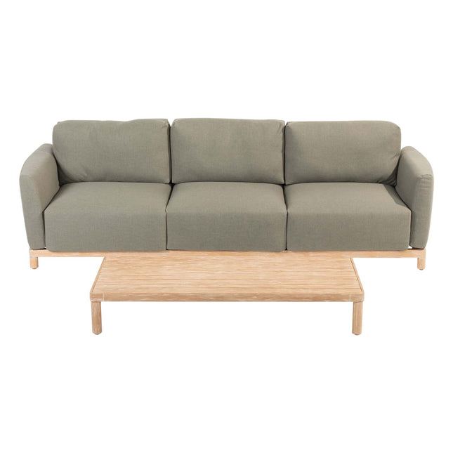 4 Seasons Outdoor Yara lounge draai stoel brushed teak upholstery incl. 3 kussens
