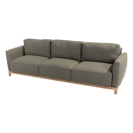 4 Seasons Outdoor Yara 3-zits lounge bank brushed teak met 11 kussens