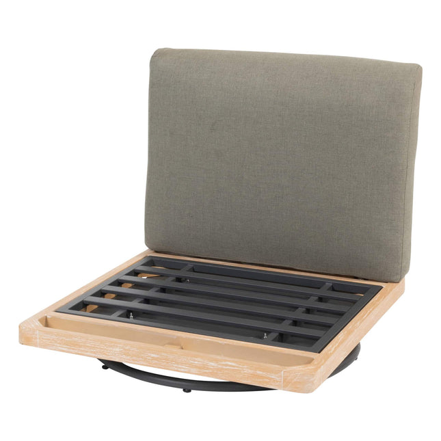 4 Seasons Outdoor Yara lounge draai stoel brushed teak upholstery incl. 3 kussens