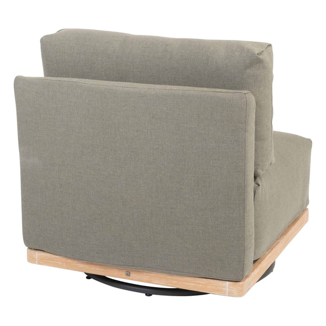 4 Seasons Outdoor Yara lounge draai stoel brushed teak upholstery incl. 3 kussens