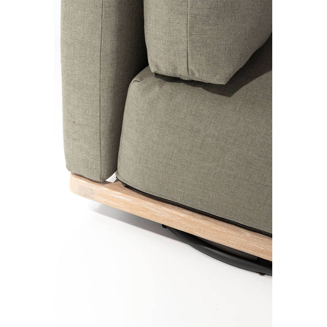 4 Seasons Outdoor Yara lounge draai stoel brushed teak upholstery incl. 3 kussens