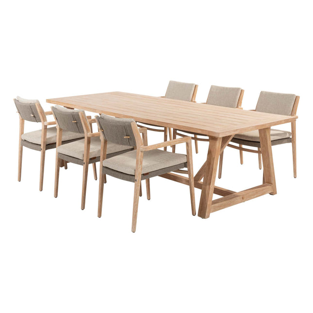 4 Seasons Outdoor Julia Dining + Taste 4SO Noah gebürstete Teaktisch 260 cm