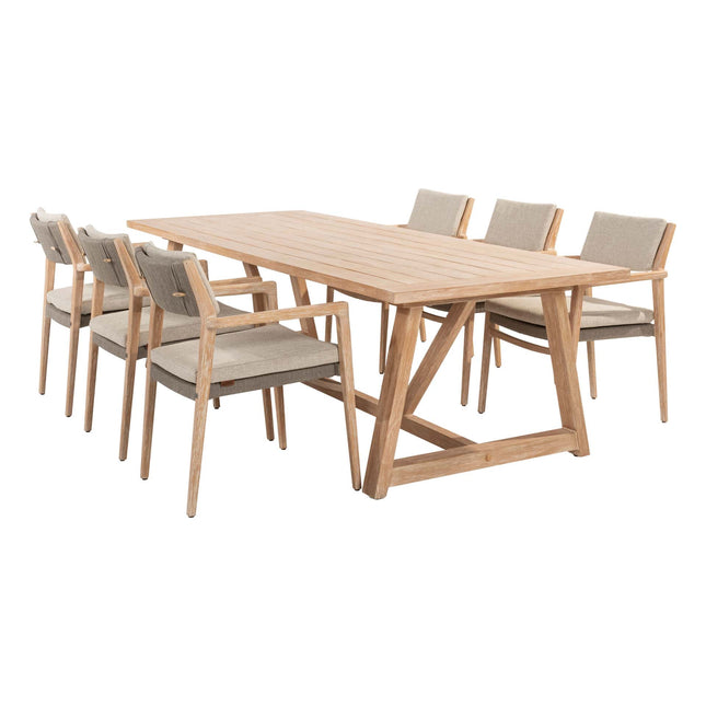 4 Seasons Outdoor Julia Dining + Taste 4SO Noah gebürstete Teaktisch 260 cm