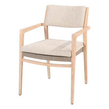 4 Seasons Outdoor Julia stapelbare dining stoel brushed teak incl. 2 kussens