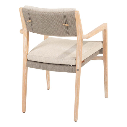 4 Seasons Outdoor Julia stapelbare dining stoel brushed teak incl. 2 kussens