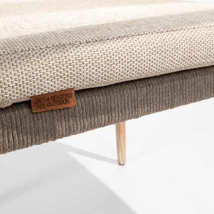 4 Seasons Outdoor Julia 3-zits lounge bank brushed teak incl. 4 kussens