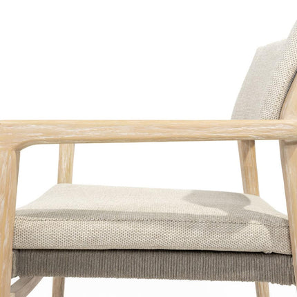 4 Seasons Outdoor Julia stapelbare dining stoel brushed teak incl. 2 kussens