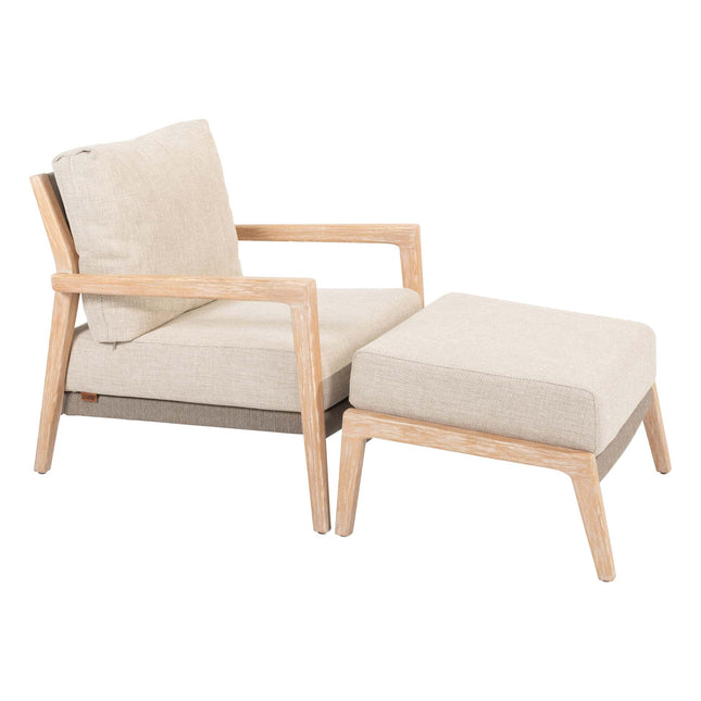 4 Seasons Outdoor Julia lounge stoel brushed teak incl. 2 kussens