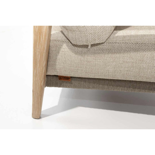 4 Seasons Outdoor Julia lounge stoel brushed teak incl. 2 kussens