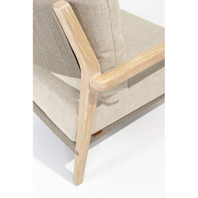 4 Seasons Outdoor Julia 3-zits lounge bank brushed teak incl. 4 kussens