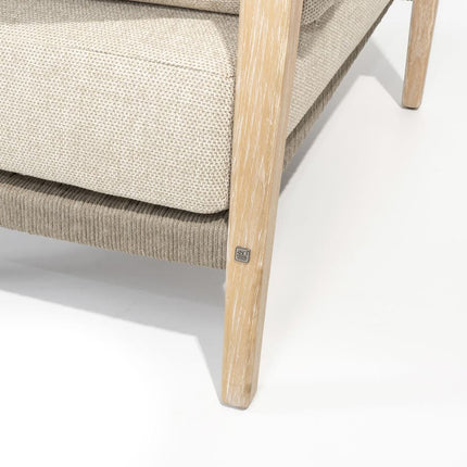4 Seasons Outdoor Julia 3-zits lounge bank brushed teak incl. 4 kussens