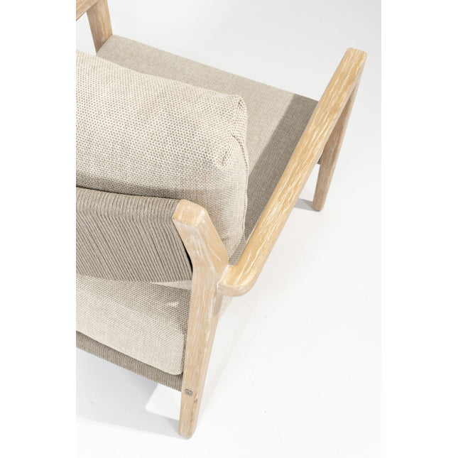 4 Seasons Outdoor Julia lounge stoel brushed teak incl. 2 kussens