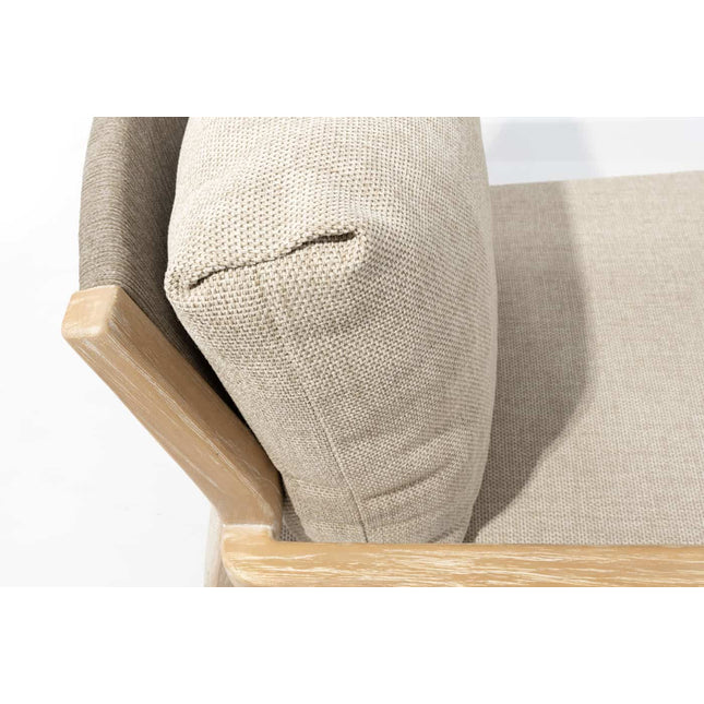4 Seasons Outdoor Julia lounge stoel brushed teak incl. 2 kussens