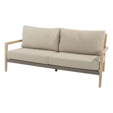 4 Seasons Outdoor Julia 3-zits lounge bank brushed teak incl. 4 kussens