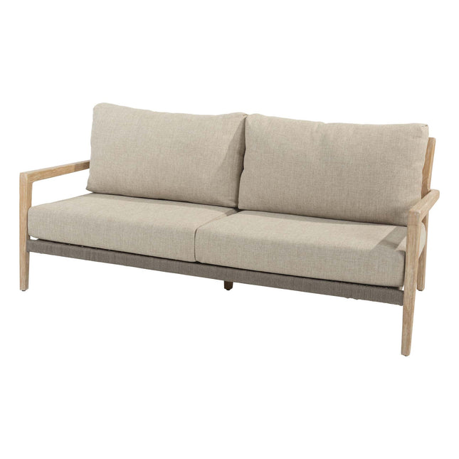 4 Seasons Outdoor Julia 3-zits lounge bank brushed teak incl. 4 kussens
