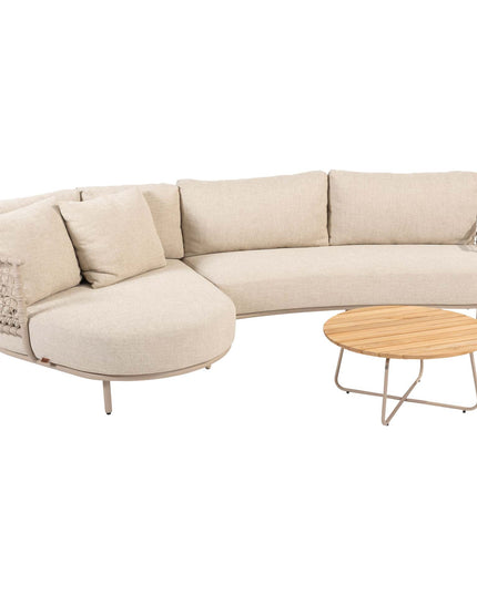 4 Seasons Outdoor Sardinia chaise lounge bank + Verdi salontafel 73 Ø cm