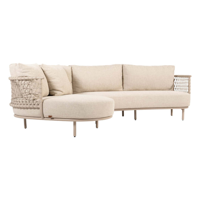 4 Seasons Outdoor Sardinia Chaise Lounge Sofa + Puccini Lounge Stuhl + Volta Couchtisch 80 Ø CM